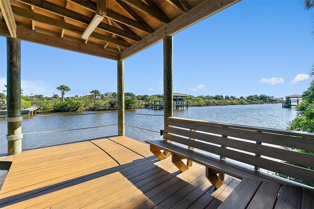 Sitting area on dock