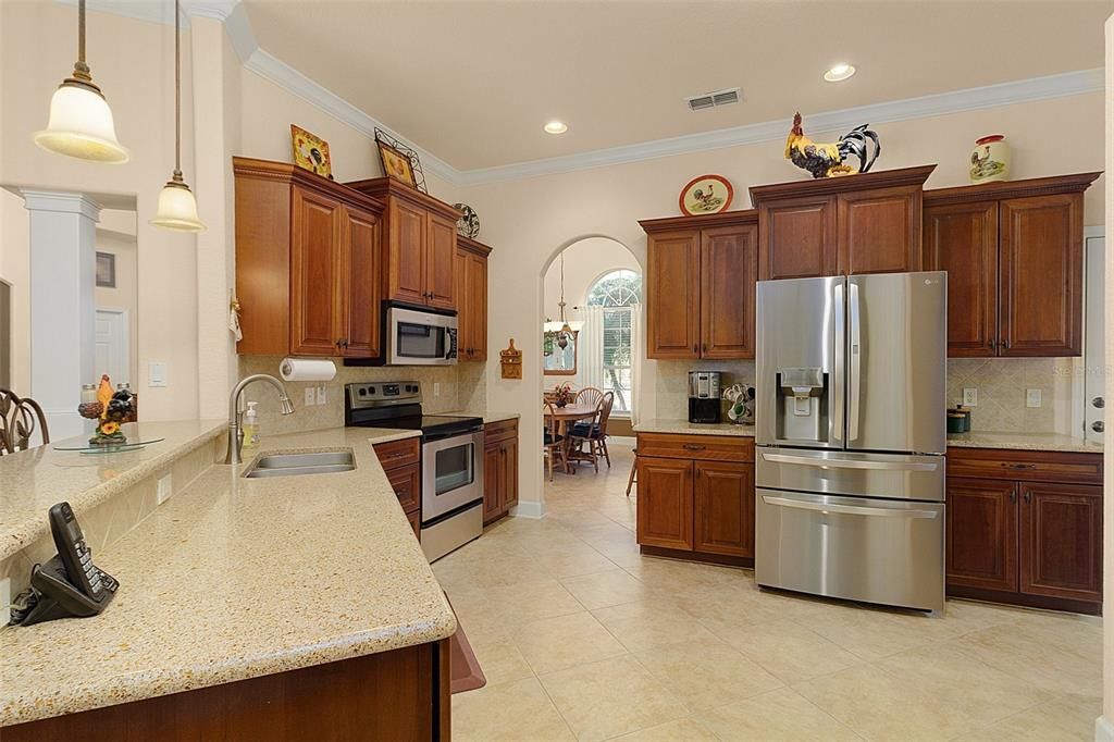 Beautiful Chef's Kitchen With Stainless Appliance Package.