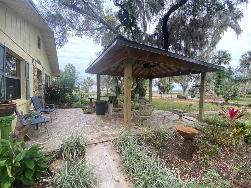 Gazebo offers a relaxing space to sit and enjoy nature while enjoying a view of Lake Walk-In-Water