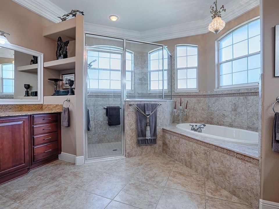 private water closet, granite vanities