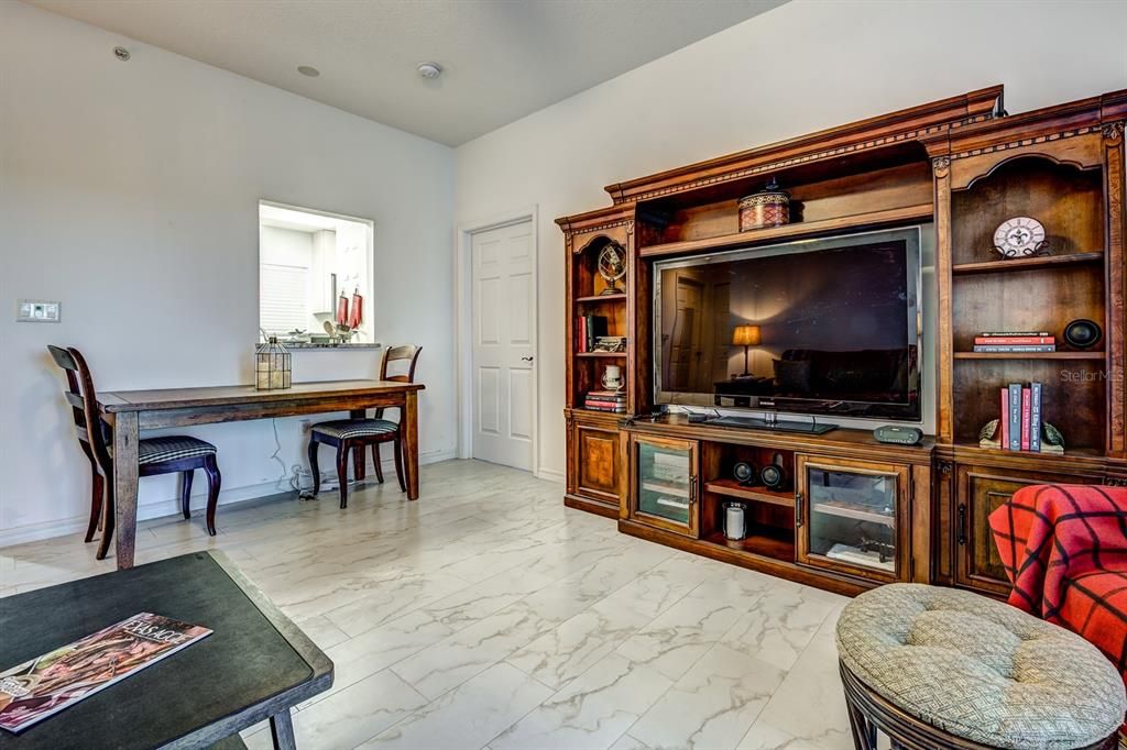 Living room with vinyl flooing