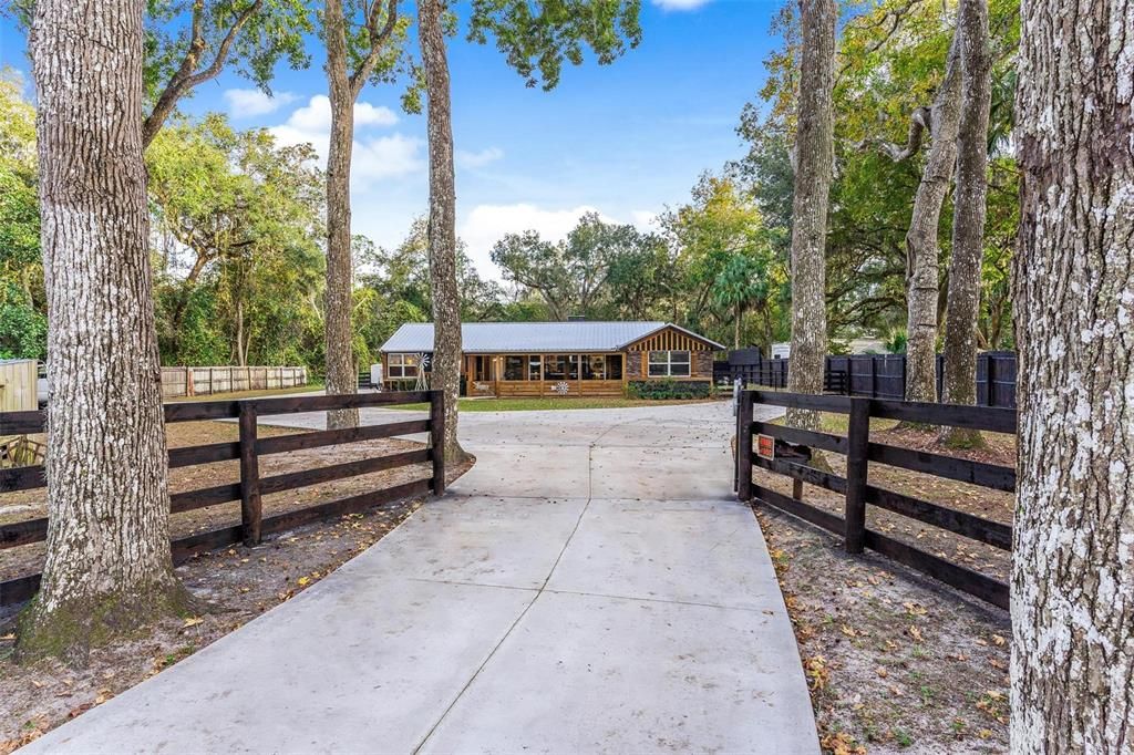 Driveway leading up to Property