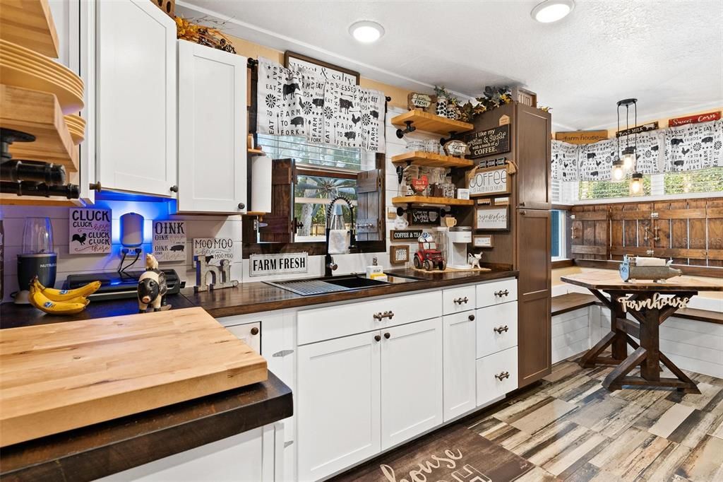 Kitchen with Butcher Block Countertops