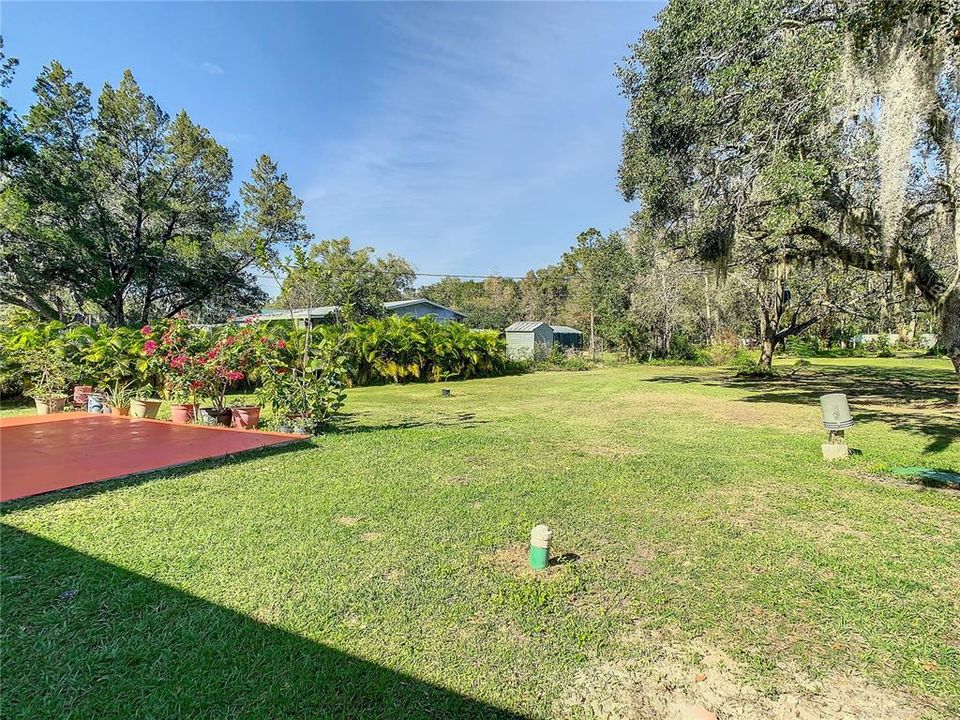 view of yard behind home