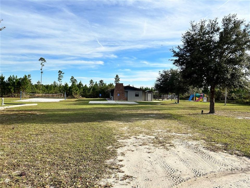 Community park, playground and volleyball court