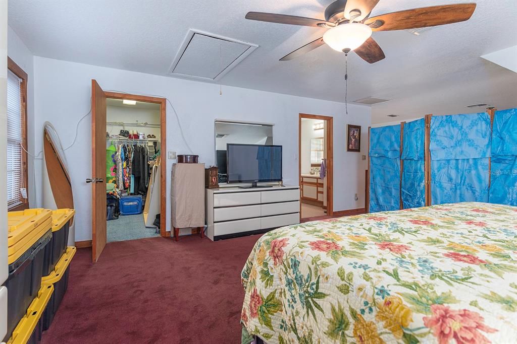 The master bedroom with a huge closet and private bathroom.