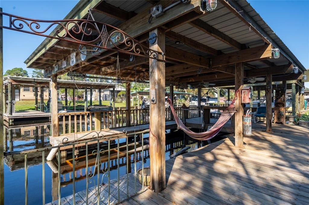 This huge boathouse is your gateway to the St. Johns River.