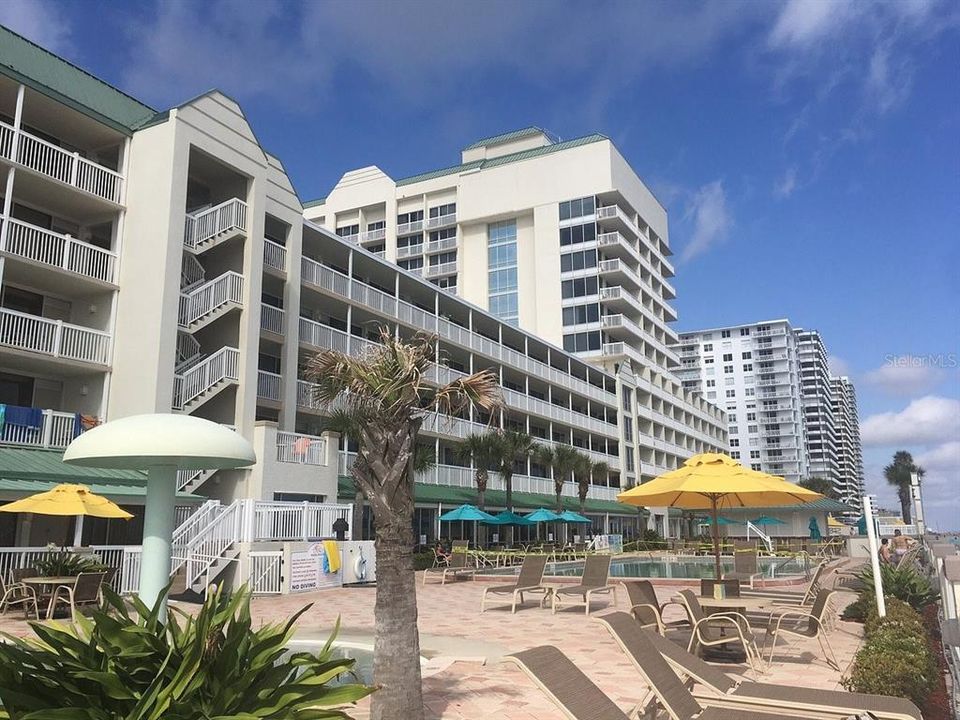 Ocean front resort with two outdoor pools, indoor pool and spas, fitness center, restaurant space. One day minimum rental. Currently closed while awaiting repair to the sea wall.