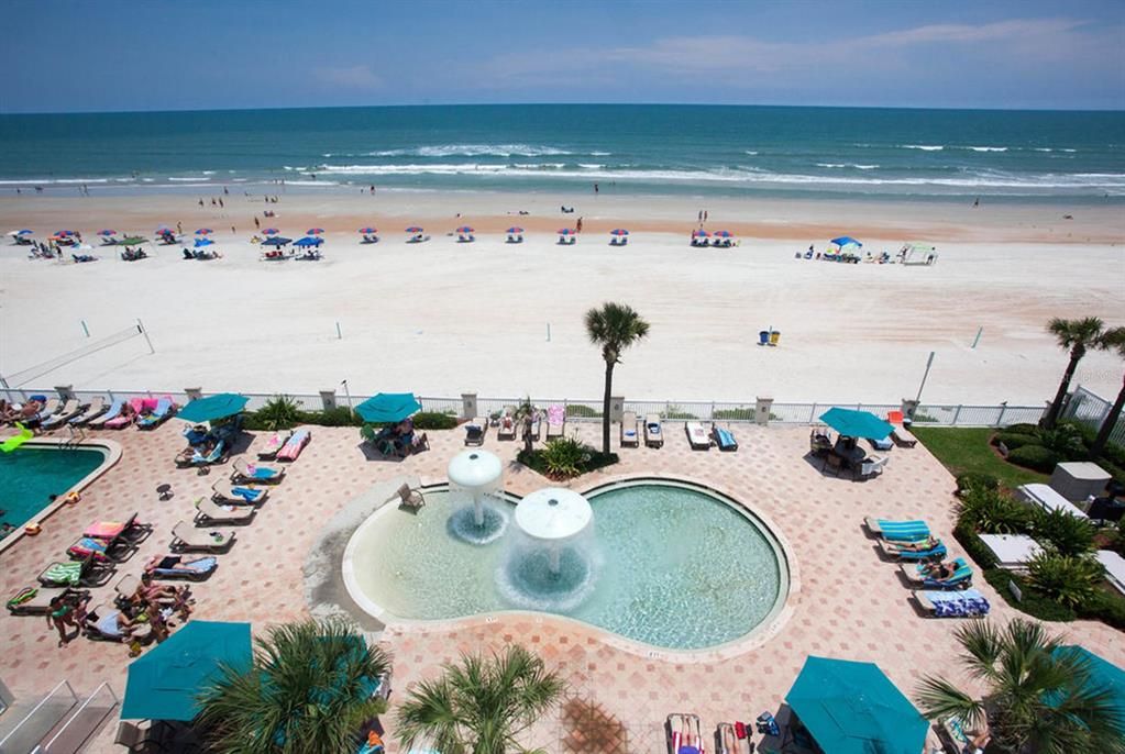 Ocean front resort with two outdoor pools, indoor pool and spas, fitness center, restaurant space. One day minimum rental. Currently closed while awaiting repair to the sea wall.