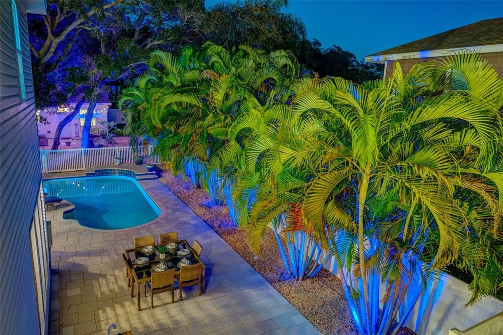 VIEW OF POOL FROM PRIVATE MASTER BALCONY