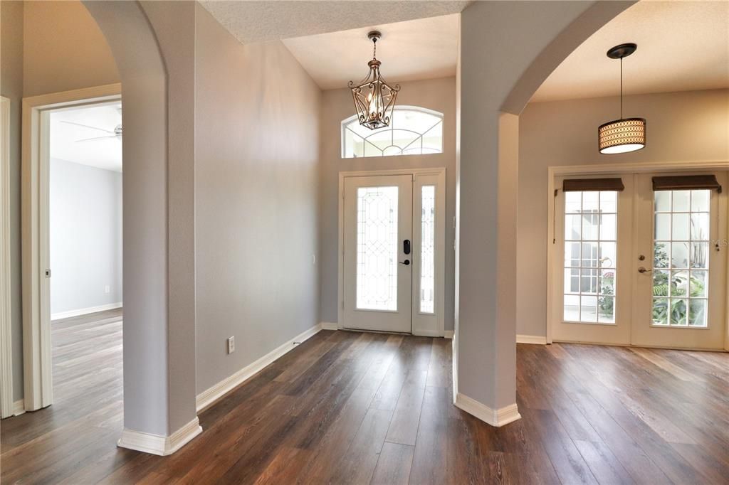 High ceilings and new wood flooring throughout
