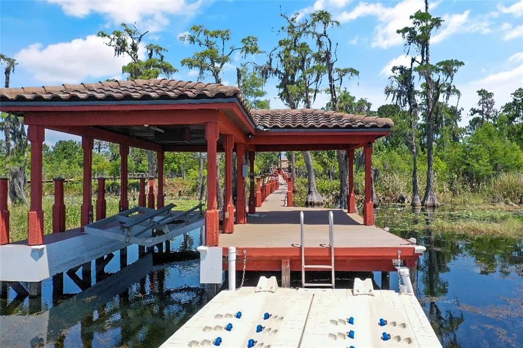 Jet ski platform and boat lift are ready!