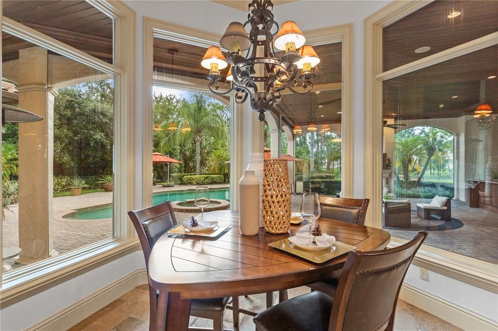 Family Room connects to the Kitchen in a perfect way