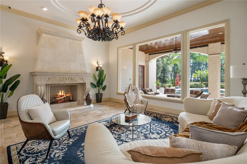 Grand View of the Living Room and note the office off the vestibule