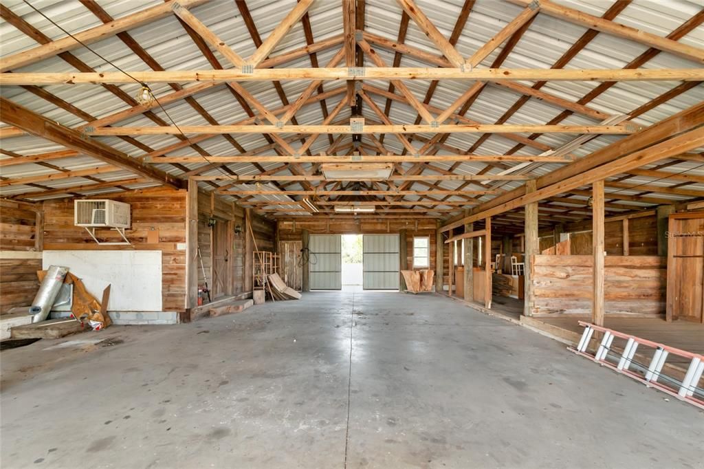 Inside view of barn