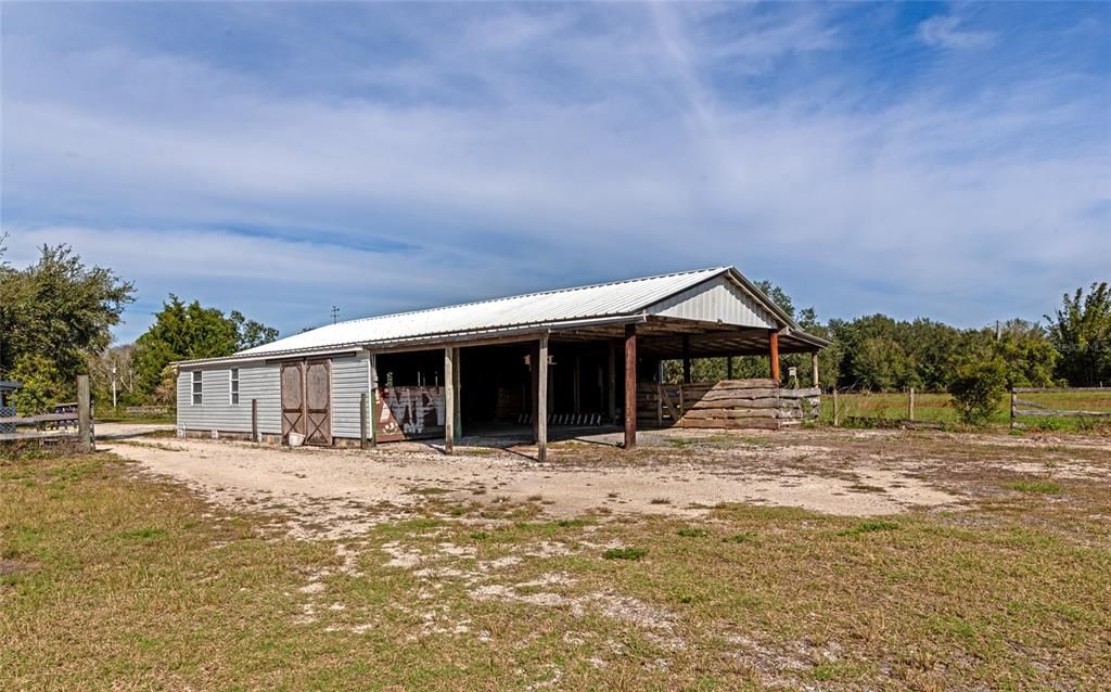 Rear view of barn