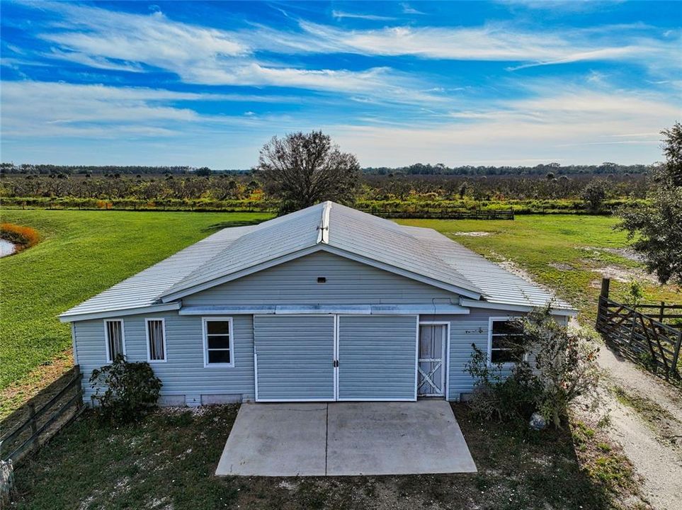 Front view of barn