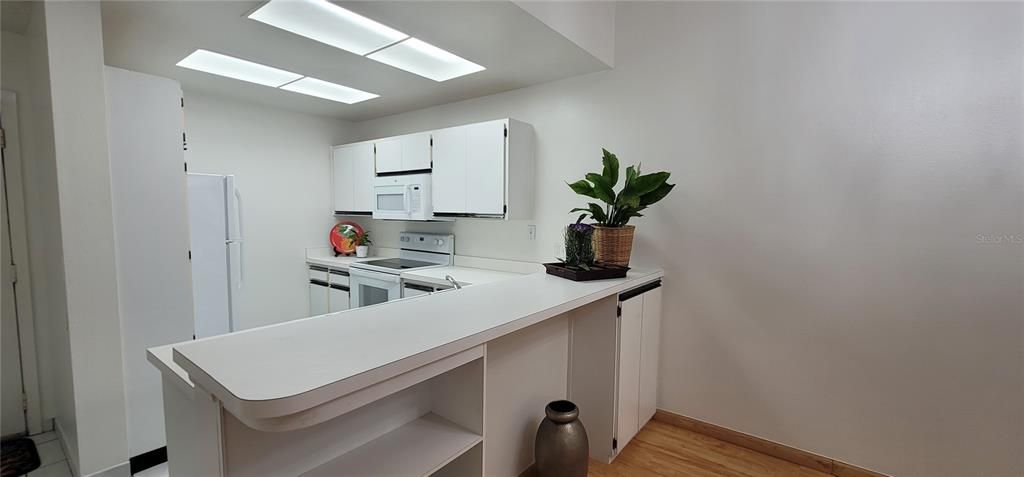 Your light and bright Kitchen, with newer appliances, LOTS OF STORAGE and breakfast bar