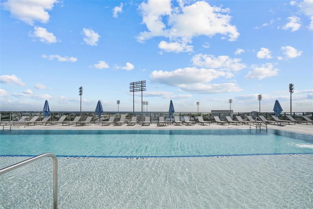 Relax at the infinity style pool overlooking the Bay!