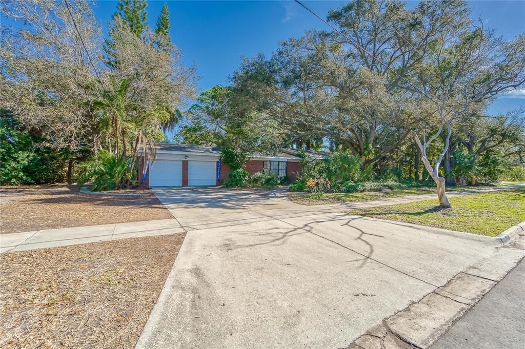 Front of property from left corner when facing.