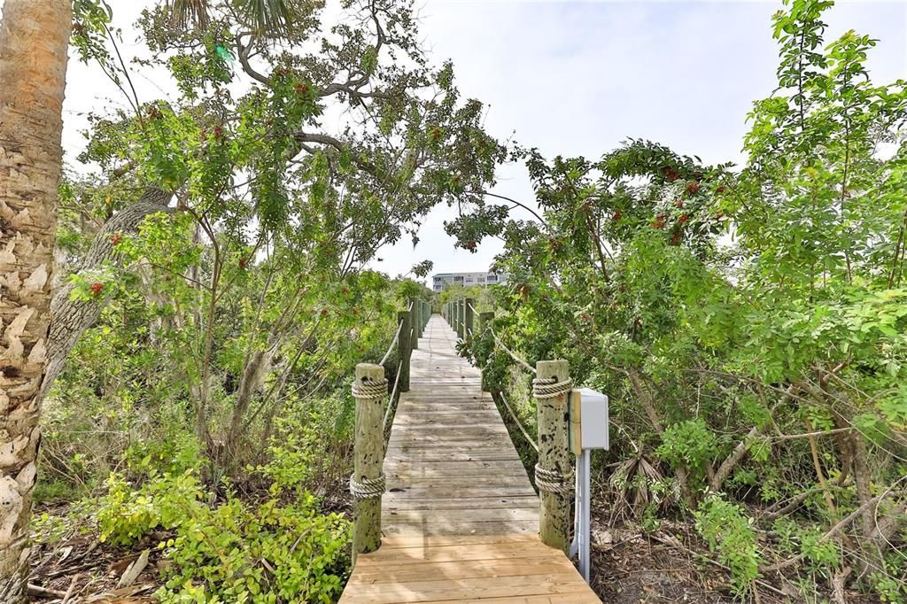 Canopy walk way to private docks