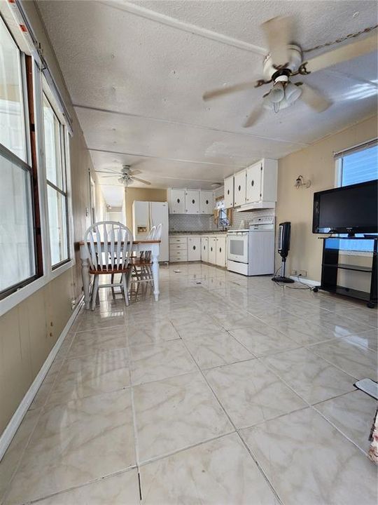 View of kitchen and dining