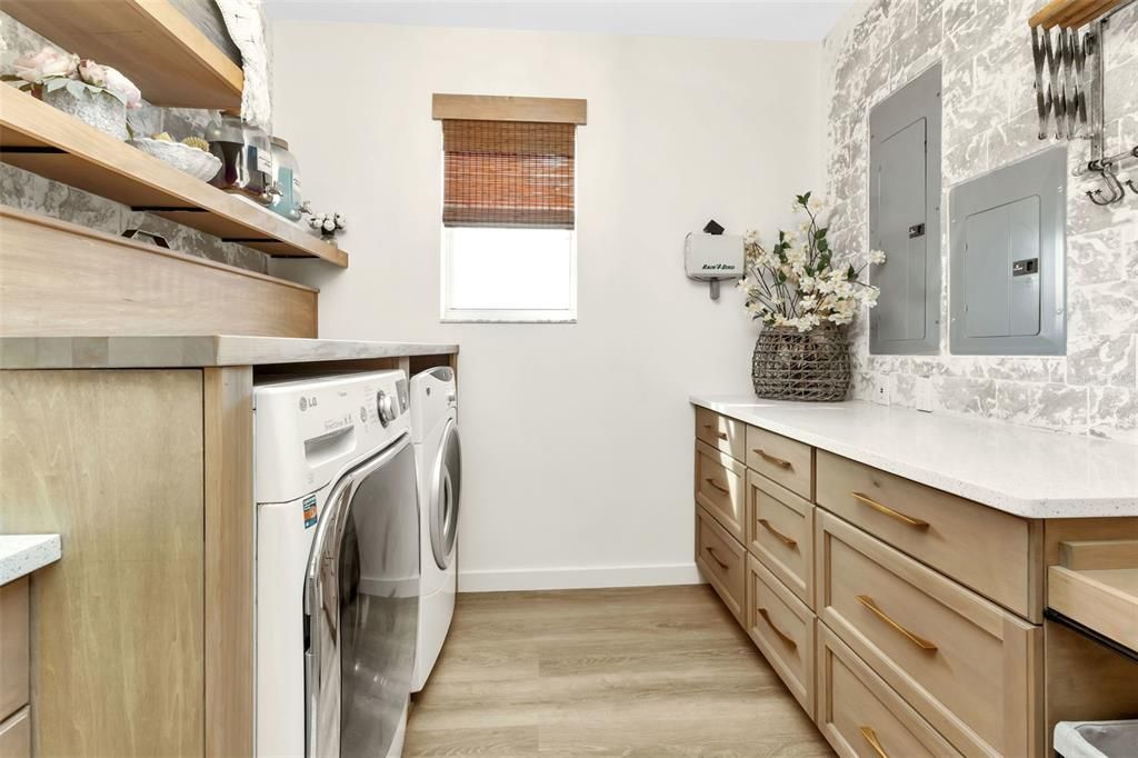expansive space for laundry and storage