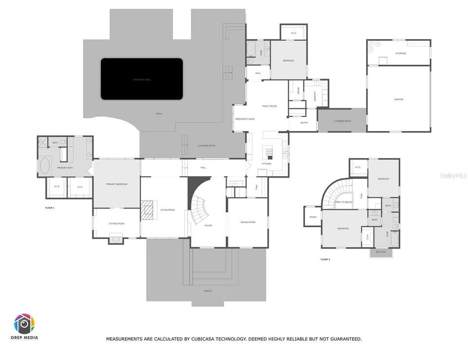Floor plan for both the upper and lower floors.