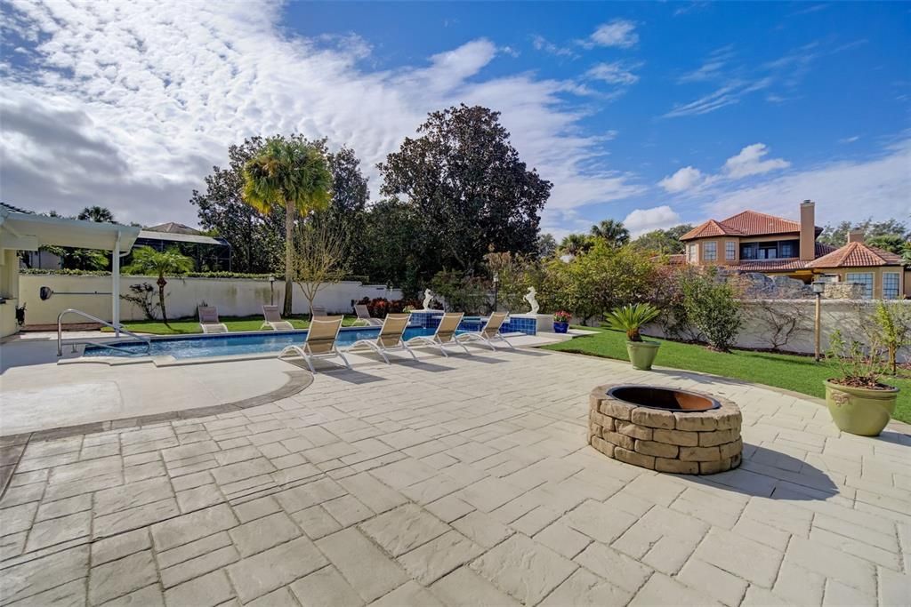 Paved Courtyard Includes a Firepit