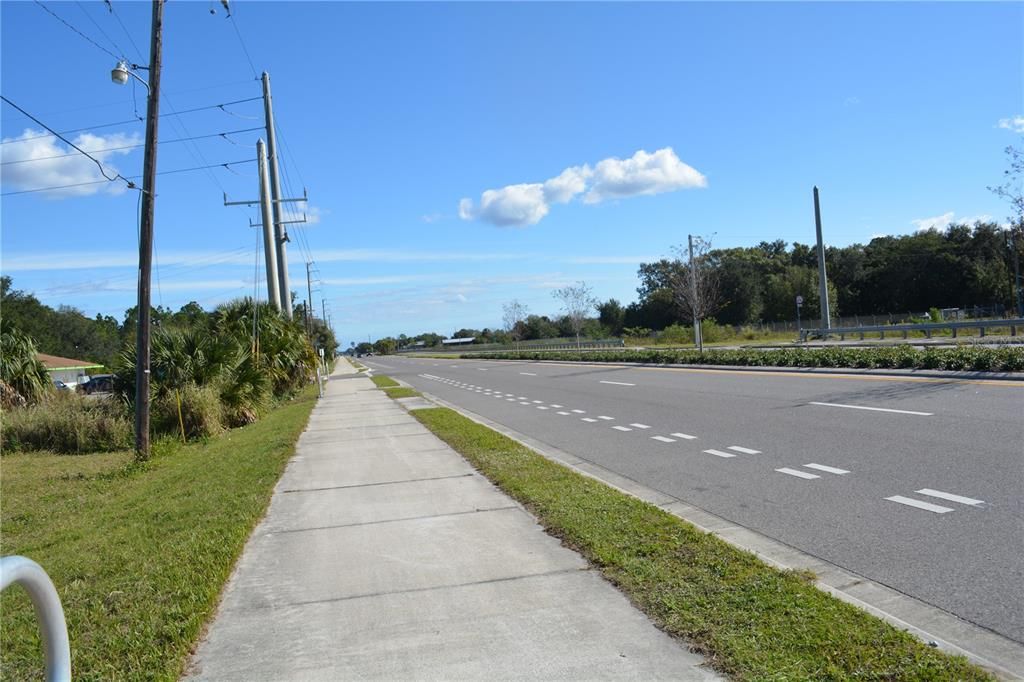 Highway in front of  the lot