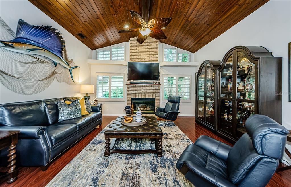 Family Room - high vaulted ceilings
