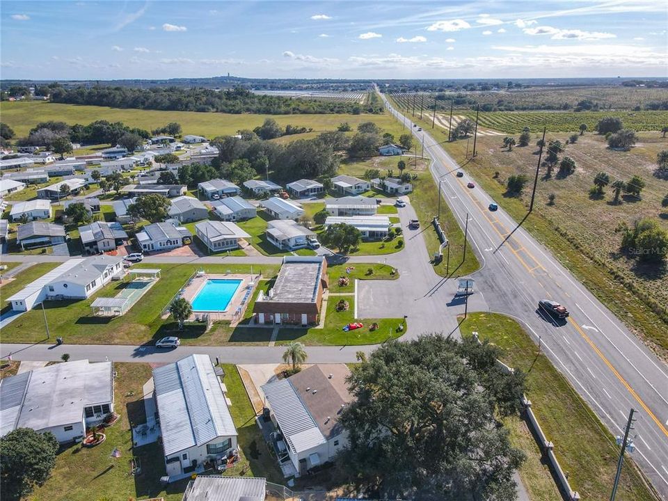 Aerial of the home, amenities and N Scenic Hwy