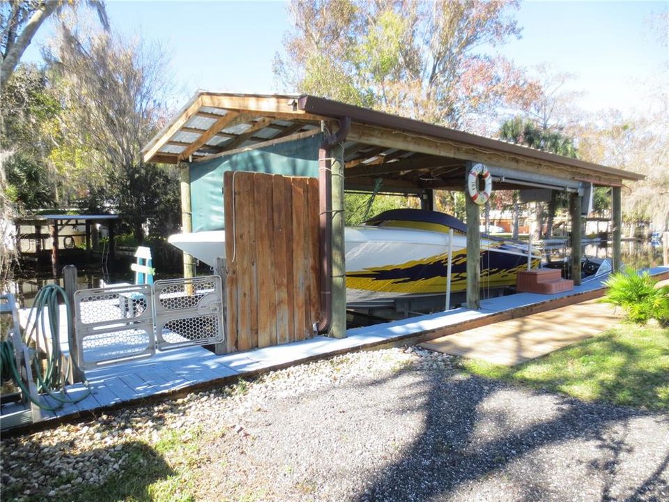 Boat house and side deck