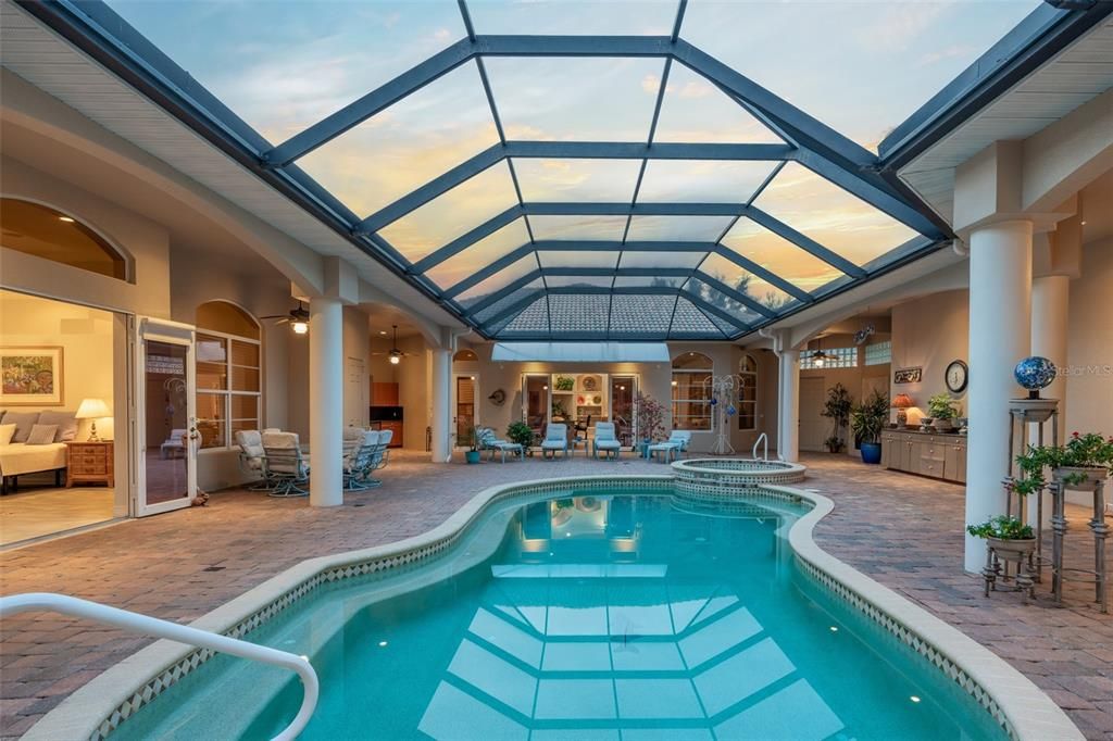 Large heated pool and spa with plenty of entertaining space