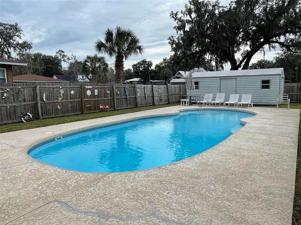 Inground pool with privacy fence