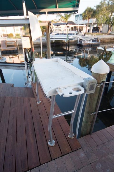 Fish cleaning table with water and electric in place for your FRESH CATCH OF THE DAY!