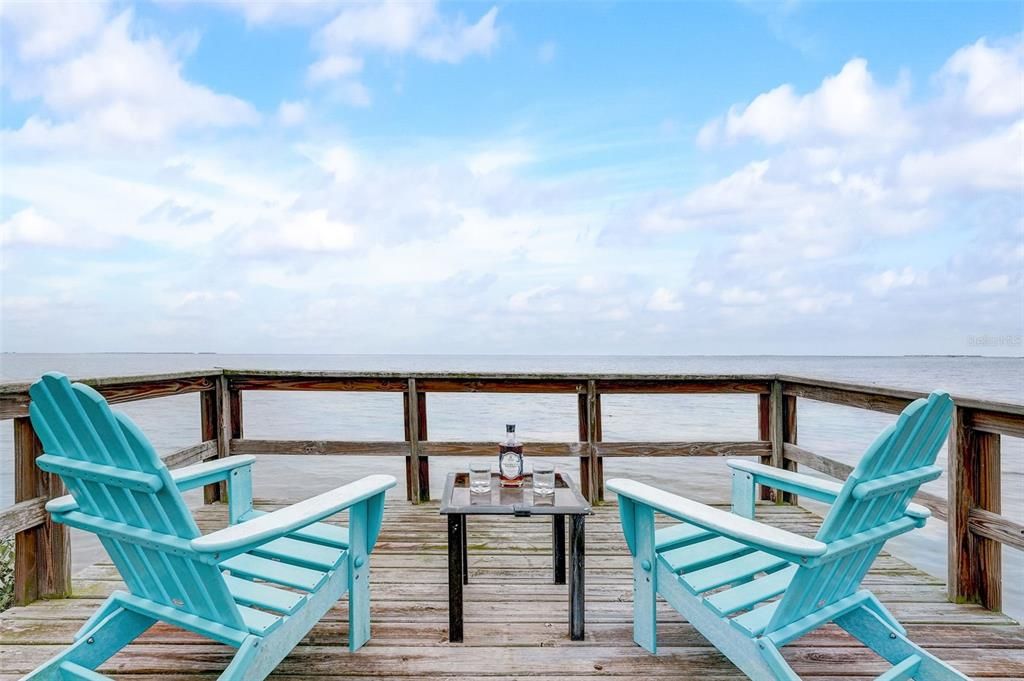 Private fishing dock with open Gulf views