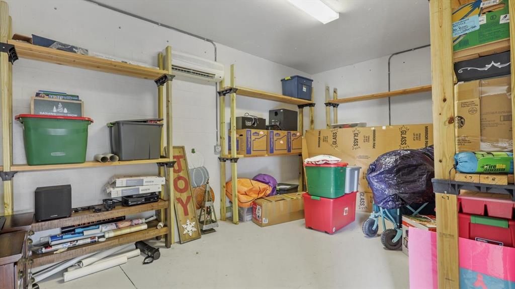 exterior garage storage/workshop/hurricane room.
