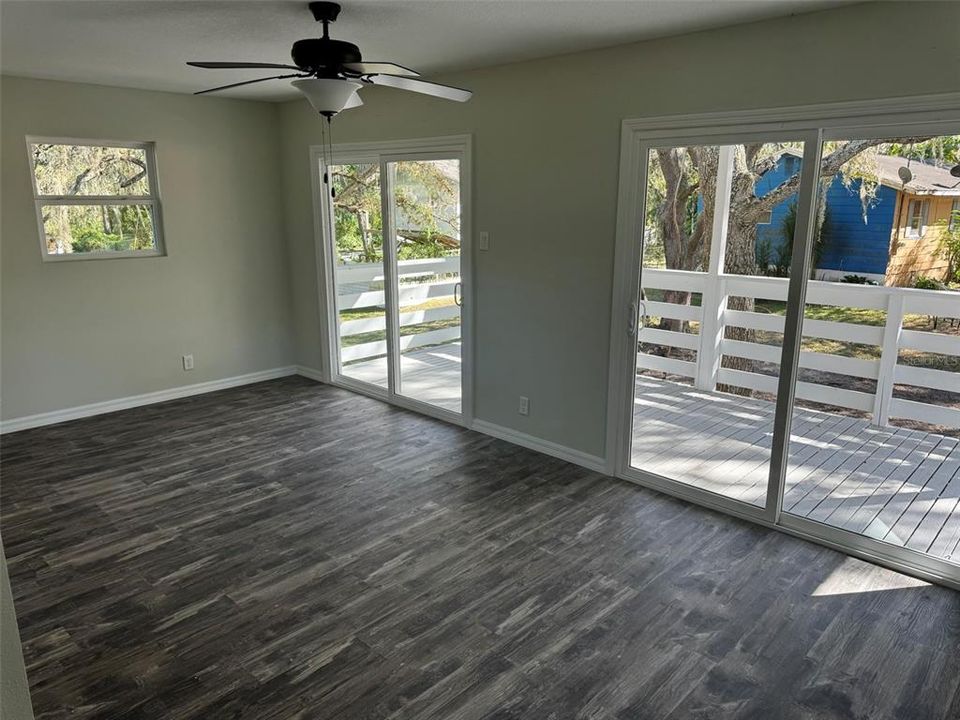 View from living room looking out to porch