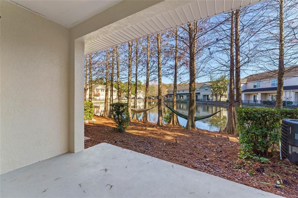 Covered porch with water views!