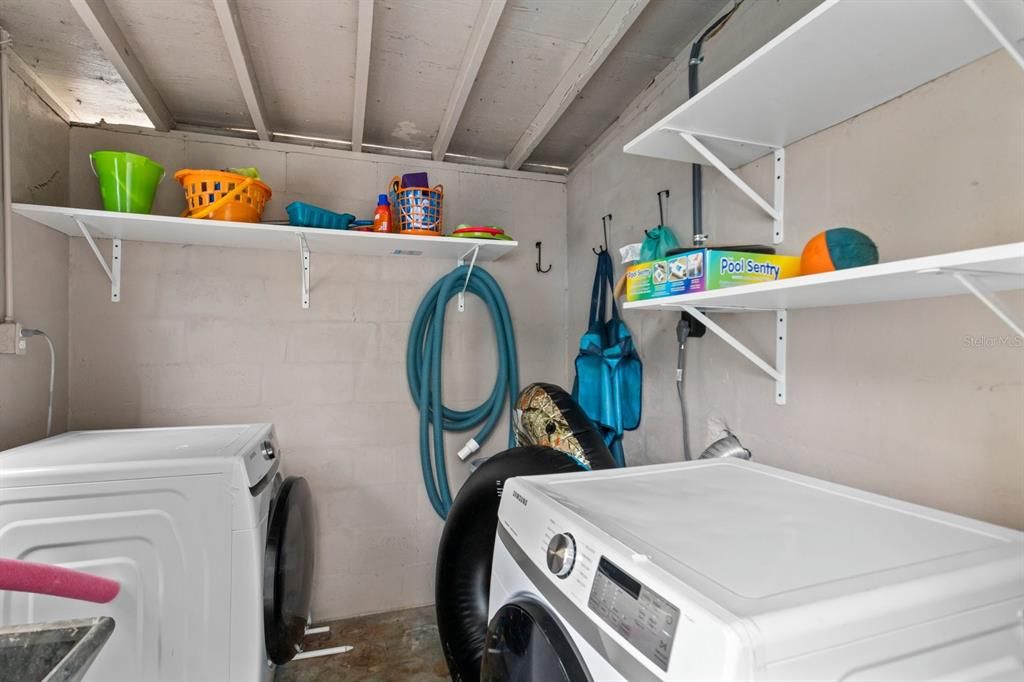 Separate detached laundry and storage room