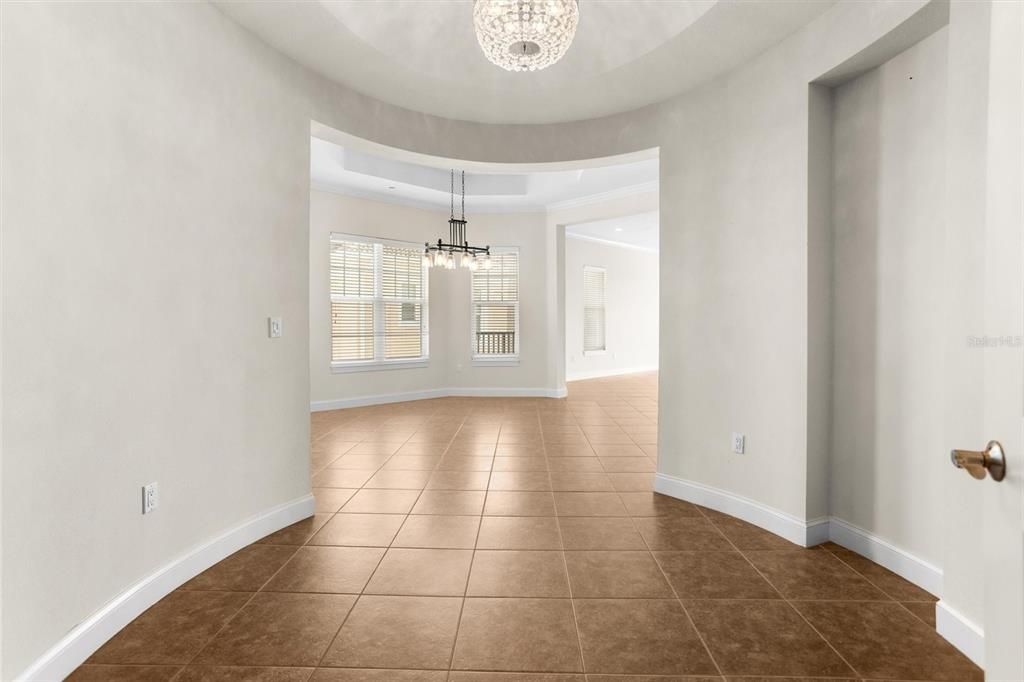 Lovely rotunda with view into Dining Room