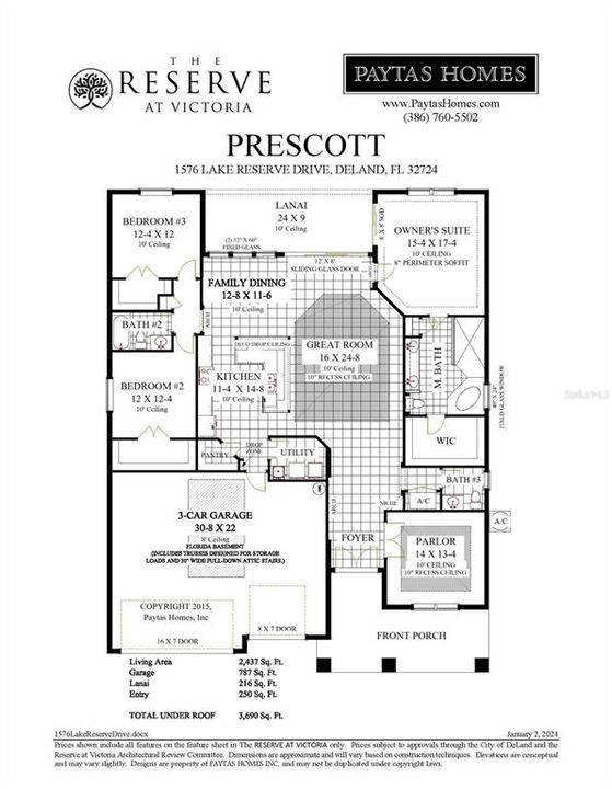 Active With Contract: $579,436 (3 beds, 2 baths, 2437 Square Feet)