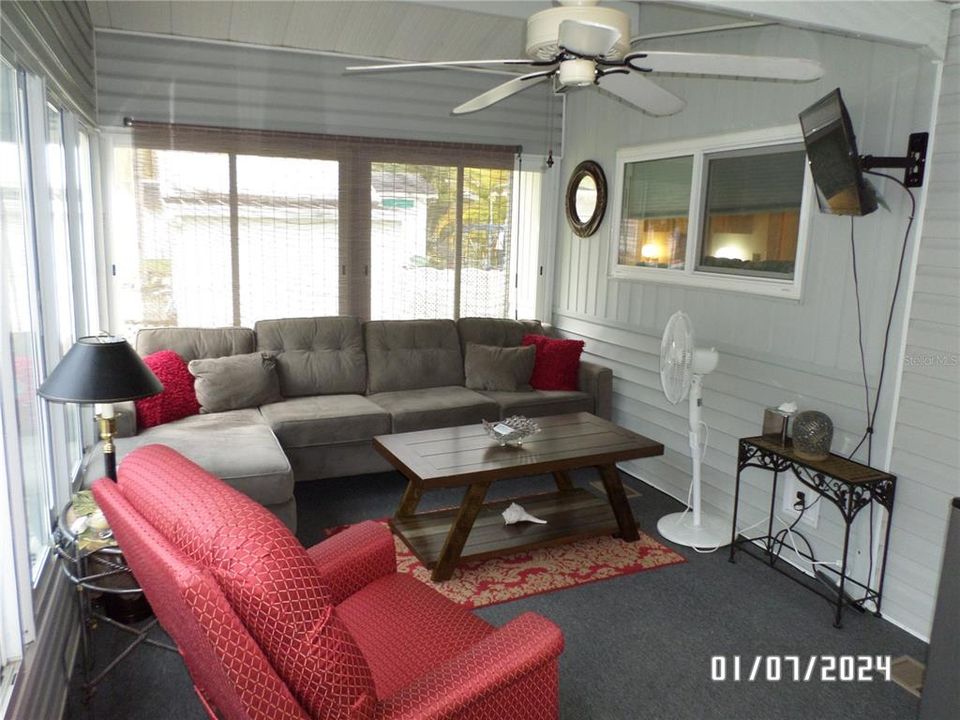 Enclosed back porch with a/c