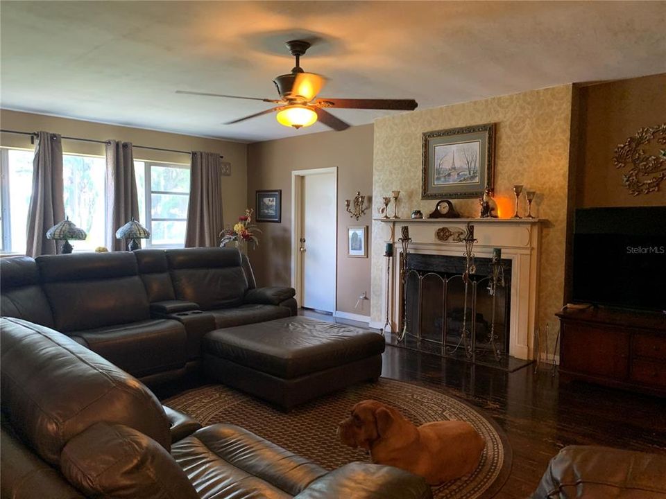 Large Living Room with original wood floors!