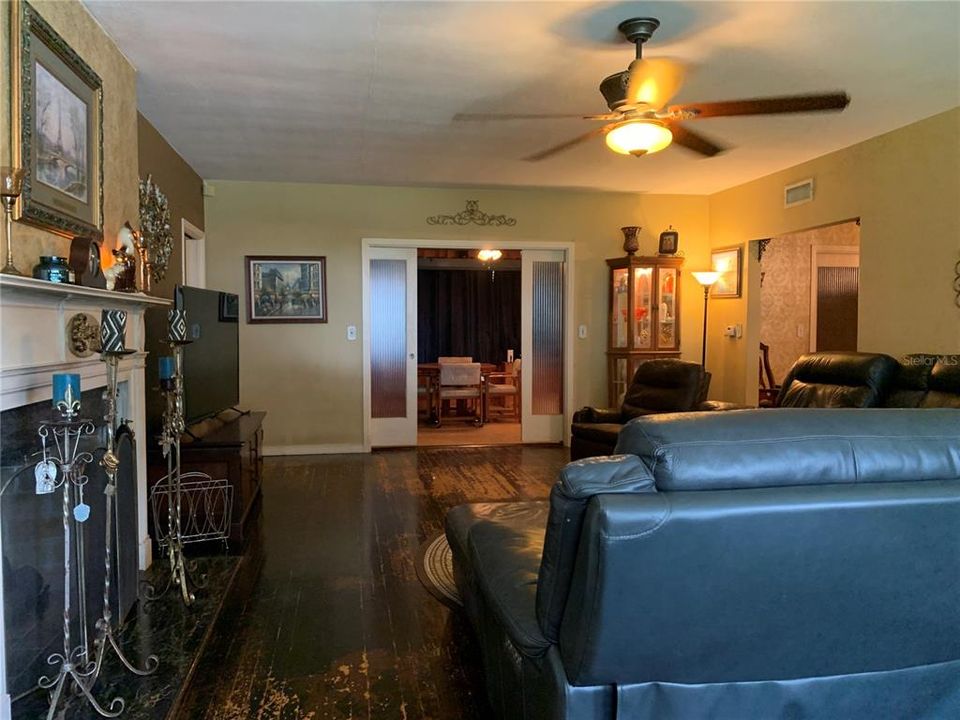 Large Living Room with original wood floors!