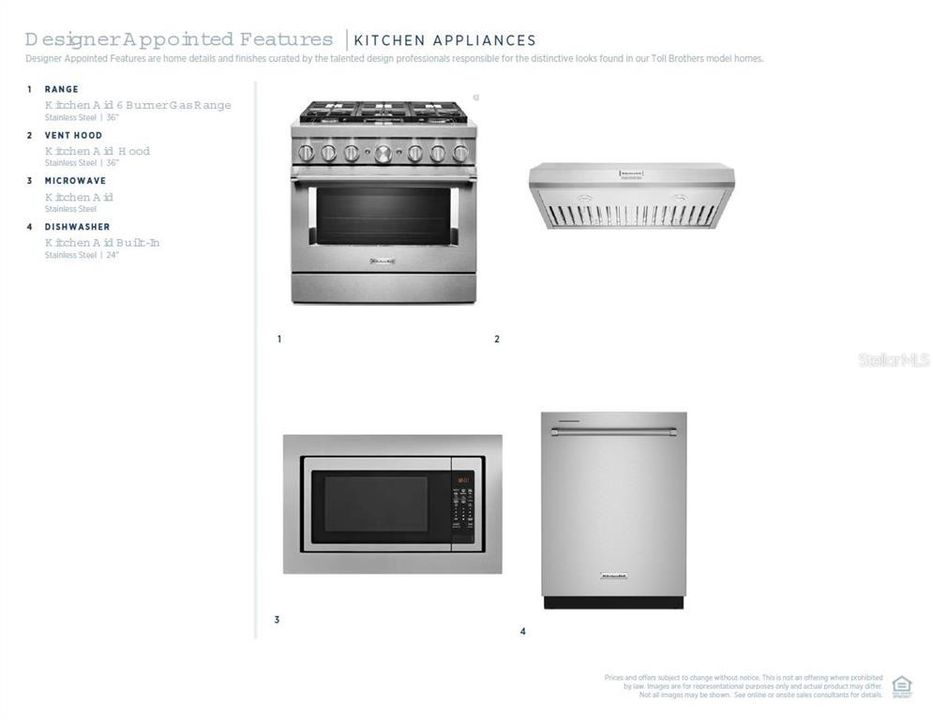 KitchenAid appliances included