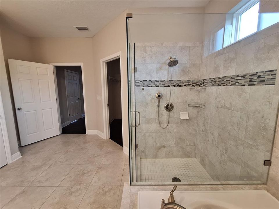 Master bath large shower and soaking tub!