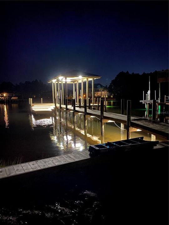 25" Boat Dock with over and under lighting with fresh water source.