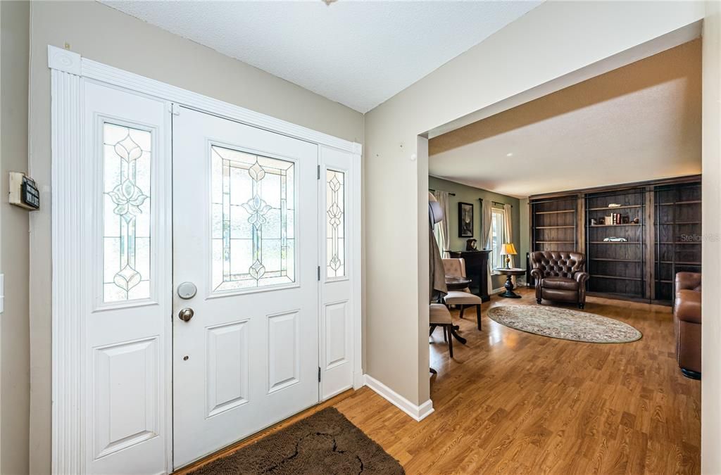 Entry hallway & library